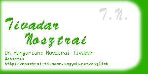 tivadar nosztrai business card